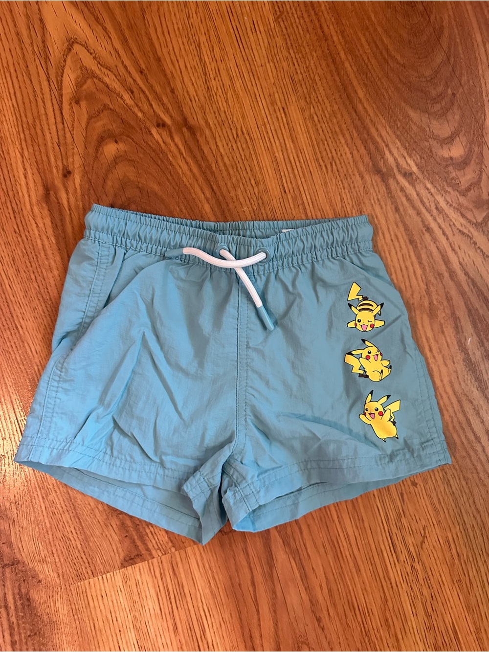 Pokemon Light Blue Pikachu Boys Swim Trunks with Drawstring